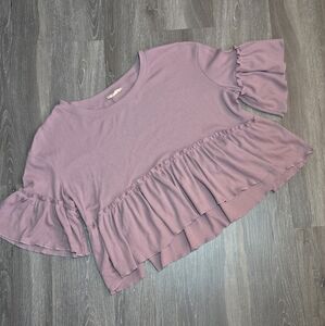 Ruffled Mauve Women's Top